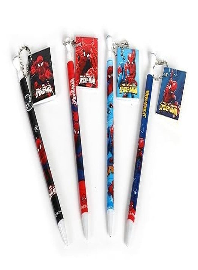 SolSha Spider-Man Adventure Writing Pencil Set with attached Mini Diary | Kids Fun Stationery (4 Pcs, Multicolor) - Image 1